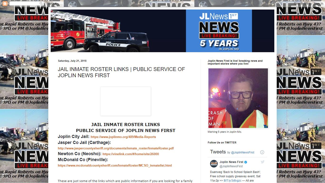 Joplin News First: JAIL INMATE ROSTER LINKS | PUBLIC ...